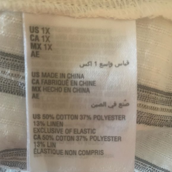 NWT INC INTERNATIONAL CONCEPTS "ETHEREAL" BLACK/WHITE BLOUSE W/POET SLEEVES 1X - Picture 5 of 5